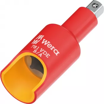 Wera 781 B/A VDE Insulated Adapter, 3/8 inch Square Drive to 1/4 inch Hex, Mechanical Locking 05024692001