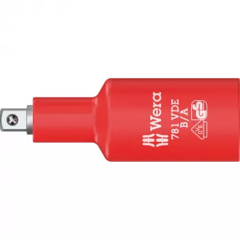Wera 781 B/A VDE Insulated Adapter, 3/8 inch Square Drive to 1/4 inch Hex, Mechanical Locking 05024692001