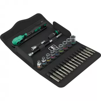 Wera 8100 SA 15 Zyklop Ratchet 1/4 inch Drive with Swivelling Head and Kraftform Handle 05005542001