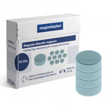 MAGNETOPLAN HOLTZ Discofix Round Magnet Magnum, Blue, Full-Core Ferrite, 2.0 kg Holding Force (1660003)
