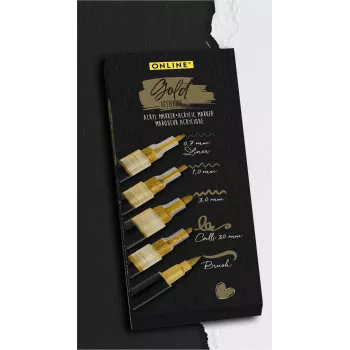 ONLINE SCHREIBGERÄTE Gold Lettering Acrylic Marker Set Gold 5 Pieces (18517)