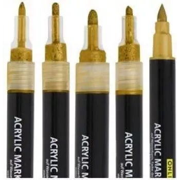 ONLINE SCHREIBGERÄTE Gold Lettering Acrylic Marker Set Gold 5 Pieces (18517)