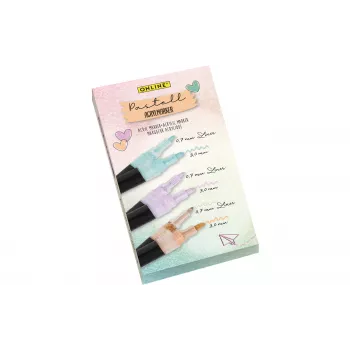 ONLINE Pastel Lettering Acrylic Marker Set, 6 Assorted Pastel Colours, 0.7 mm + 3.0 mm Tips 18519