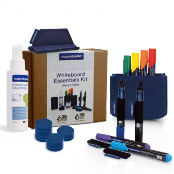 MAGNETOPLAN HOLTZ Whiteboard Essentials Kit Blue - Eraser & Magnetic Tray (1230914)