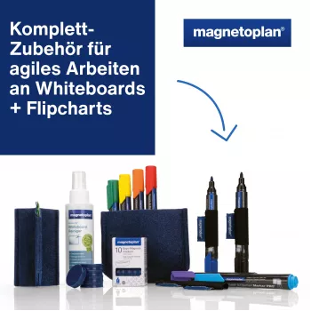 MAGNETOPLAN HOLTZ Whiteboard Essentials Kit Blue - Eraser & Magnetic Tray (1230914)