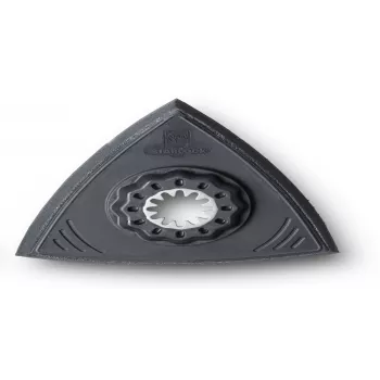 FEIN 63806141220 Triangular Sanding Pad for Oscillating Multi-Tools, 80 mm, Hook and Loop, Unperforated, Black