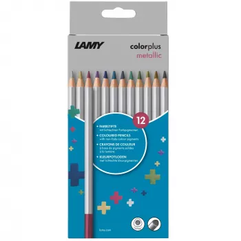 LAMY colorplus metallic Coloured Pencils, Assorted Metallic Colours, Set of 12 (1235192)