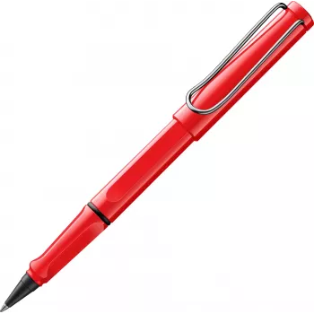 LAMY Safari Rollerball Pen Red High-Gloss with Metal Clip and Ergonomic Grip, Includes T 10 Ink Cartridge 1240183