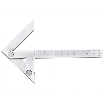 Donau Elektronik MLZW90 Centering Square 90° Aluminum Alloy Center Finder for Woodworking and Metalworking, 100 mm Capacity
