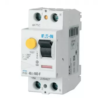 EATON PFIM-25/2/003-G/F Type F Residual Current Circuit Breaker (RCCB), 2-Pole, 25 A, 30 mA, G/F Characteristic 187449