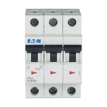 Eaton FAZ-B16/3 Miniature Circuit Breaker Type B, 3-Pole, 16 A 278847