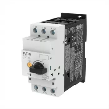 Eaton PKZM4-50 Motor Protection Circuit Breaker, 3-Pole, 50 A, 40-50 A Overload, Screw Terminals, DIN Rail 222355