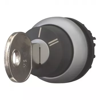 Eaton M22-WRS-X95 Key-Operated Selector Switch Actuator, 3-Position, Maintained, Black Plastic Front Ring, X95 Key 228026