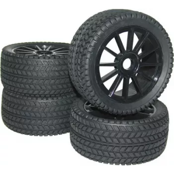 Reely 1:8 Buggy Complete Wheels Street 10-Spoke Black 4 pcs (RA093SBA1)