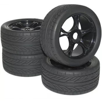 Reely 1:8 Buggy Complete Wheels Street 5-Spoke Black 4 pcs (MV0931BB2)