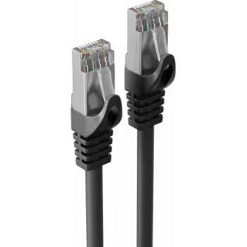 S CONN MAXIMUM CONNECTIVITY Industrial PUR Cat.7 S/FTP Patch Cable, RJ45, Black, 20 m 08-39095