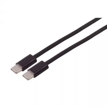 S CONN MAXIMUM CONNECTIVITY USB-C to USB-C Charging Cable, 240W, USB 2.0, Braided Textile, 1m, Black 14-22025