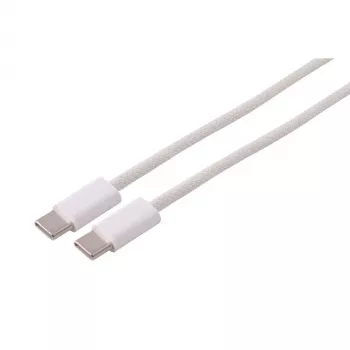 S CONN MAXIMUM CONNECTIVITY USB-C Charging Cable, 2.0, 240W, White, Textile, 3m (14-22046)