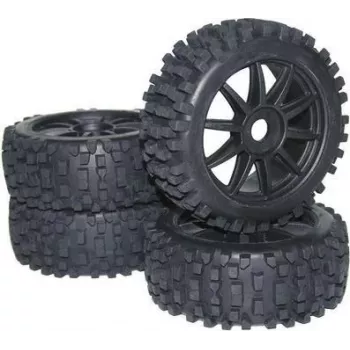 Reely 1:8 Buggy Complete Wheels Big Core 10-Spoke Black 4 pcs (MV3693SBA3)