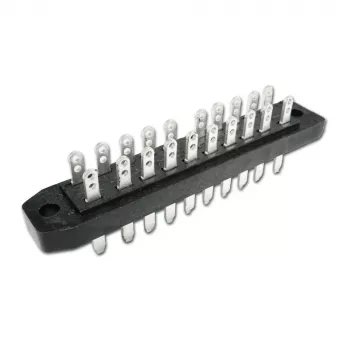 TELEGÄRTNER DIN 41622 20-Pole Asymmetric Blade Connector, Solder Termination, Male, A 20 J00045A0916
