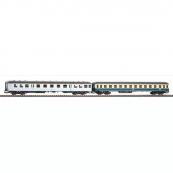 PIKO H0 28325 DB 2-Piece Passenger Coach Set: 1st/2nd Class Silberling + 2nd Class Bm 232