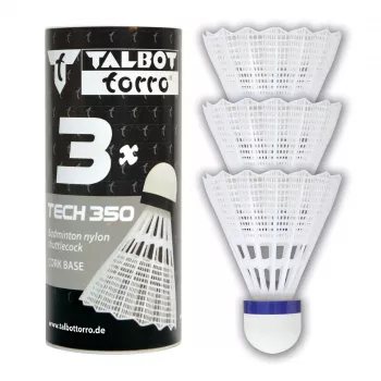 TALBOT TORRO Tech 350 Medium Nylon Badminton Shuttlecock, White/Blue, 1 Piece 479112