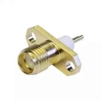 Telegärtner SMA Bulkhead Jack with Flange Z28, Gold (Standard) - 5 Pieces (J01151A0631)