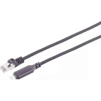 S CONN MAXIMUM CONNECTIVITY USB-C to RJ45 Gigabit Ethernet Adapter Cable, 3m, Black 14-51045