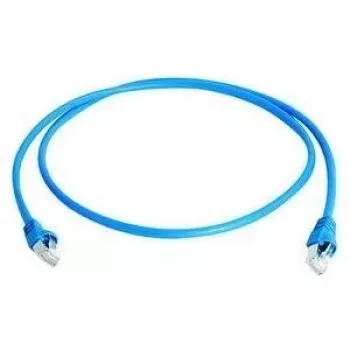 TELEGÄRTNER 100008091 RJ45 Patch Cable, CAT 6a S/FTP, Blue, Flame-Retardant, with Bend Protection Boot, 1 m
