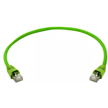 TELEGÄRTNER 100008107 CAT 6a SF/UTP RJ45 Patch Cable, 0.5 m, Green, with Bend Protection Boot
