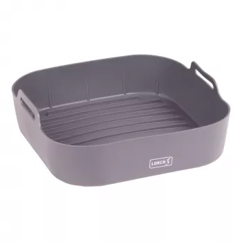 LURCH Silicone Air Fryer Liner, Square, 21 x 21 x 5 cm, Anthracite 00070206