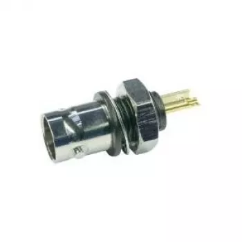 Telegärtner BNC Bulkhead Jack, Isolated 50 Ohm, Black Insulating Flange, Gold-Plated Contacts, 4 GHz, 1 pc