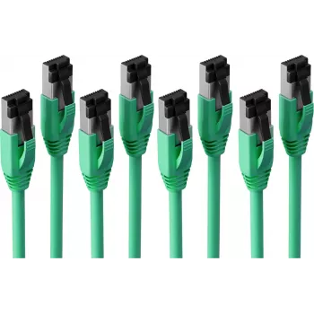 S CONN MAXIMUM CONNECTIVITY BASIC-S Cat. 8.1 F/FTP PIMF LSZH Patch Cable, Green, 7.5 m, 4-Pack SC08-41063-4