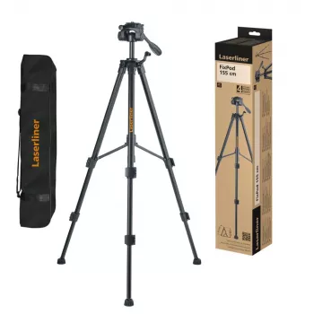 Laserliner FixPod 155 cm Tripod, Max Working Height 155 cm, Aluminium, Black 090.132E