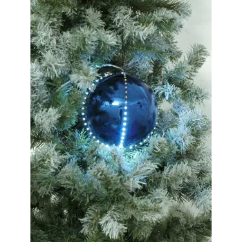 EUROPALMS LED Snowball 8cm, Dark Blue, 5-Piece Set 83501239