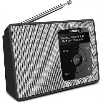 TechniSat DIGITRADIO 2 DAB+ FM Bluetooth Clock Radio Black/White 0002/3910