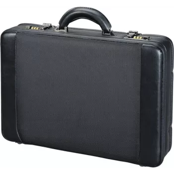 JÜSCHA ALASSIO Laptop Briefcase with Removable Laptop Sleeve, Expandable, Combination Locks, Black Nylon/Faux Leather (45039)