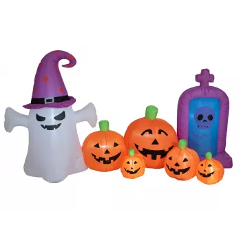EUROPALMS Halloween Inflatable Ghost with Pumpkins, 244cm (83316154)
