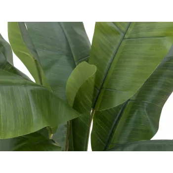 EUROPALMS Artificial Banana Tree, 120cm, Realistic Green Leaves, Black Pot 82509537