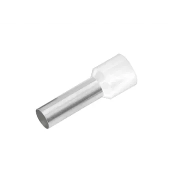 Cimco 187002 Partially Insulated Wire End Ferrule, 0.5 mm², White, 100 pcs