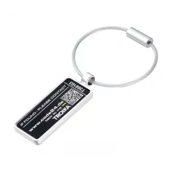 TROIKA ANONYMUS Luggage Tag with Privacy Flap, Chrome-Plated Metal, Silver LTG26/MA