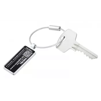TROIKA ANONYMUS Luggage Tag with Privacy Flap, Chrome-Plated Metal, Silver LTG26/MA