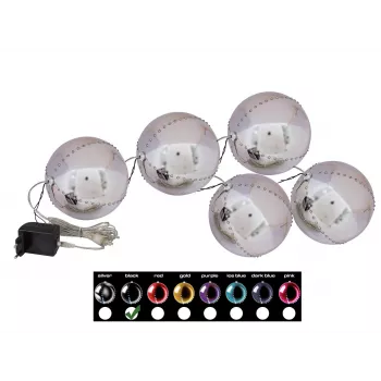 EUROPALMS LED Snowball 8cm, Black, 5-Pack (83501236)
