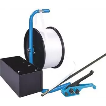 Banholzer&Wenz Polyester Strapping Set 19mm x 600m with Portable Dispenser and 1000 Steel Buckles (17051)