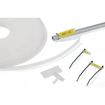 HellermannTyton HCR 12 Transparent PVC Marking Carrier, 25 m x 13 mm, Thermal Transfer Printable