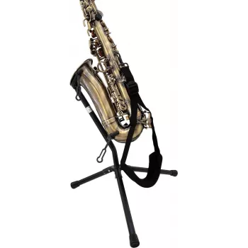 DIMAVERY Saxophone Neck Strap, Adjustable Nylon Webbing, Metal Swivel Hook, Black 26600436
