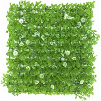 EUROPALMS Artificial Boxwood Mat, Green-White, 25x25cm 82600089
