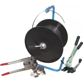 Banholzer&Wenz PP Strapping Kit with Hand Dispenser, 16 mm x 500 m, 2000 Seals 17514