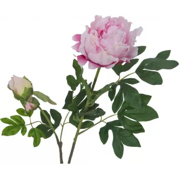 EUROPALMS Premium Peony Branch Artificial Plant, Pink, 100cm 82530220