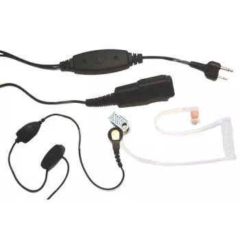 MIDLAND Albrecht AE 31-PT07 In-Ear Monaural Headset with Boom Microphone and PTT, Wired, 2-Pin Connector, Black 41990